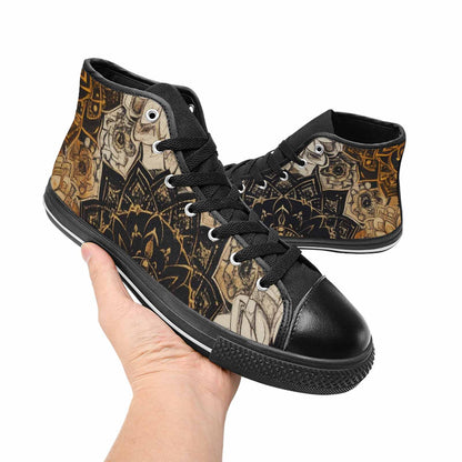 MEN'S Mandala High Top Canvas Neon Fantasy Sneakers