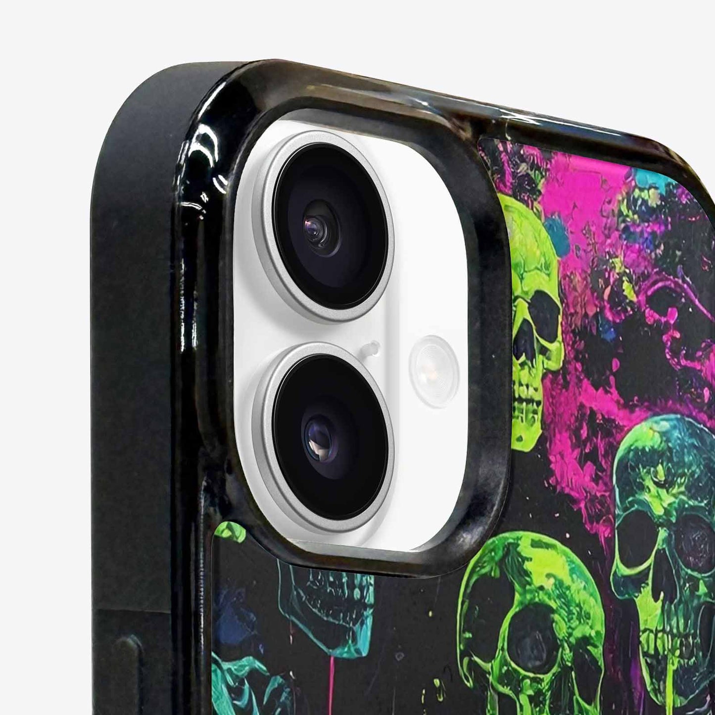 iPhone 16 Case — Skeletons Neon Green Glowskele Ejt Personalized, Custom Made Phone Cover