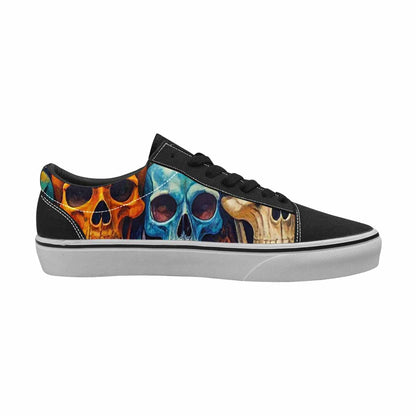 WOMEN'S Skulls × Animal Print Lace-Up Canvas Dreamlike Custom Shoes