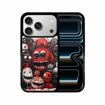 iPhone 17 Pro Case — Black Red Ink Monsters General Cartoon, Customized Protective Case