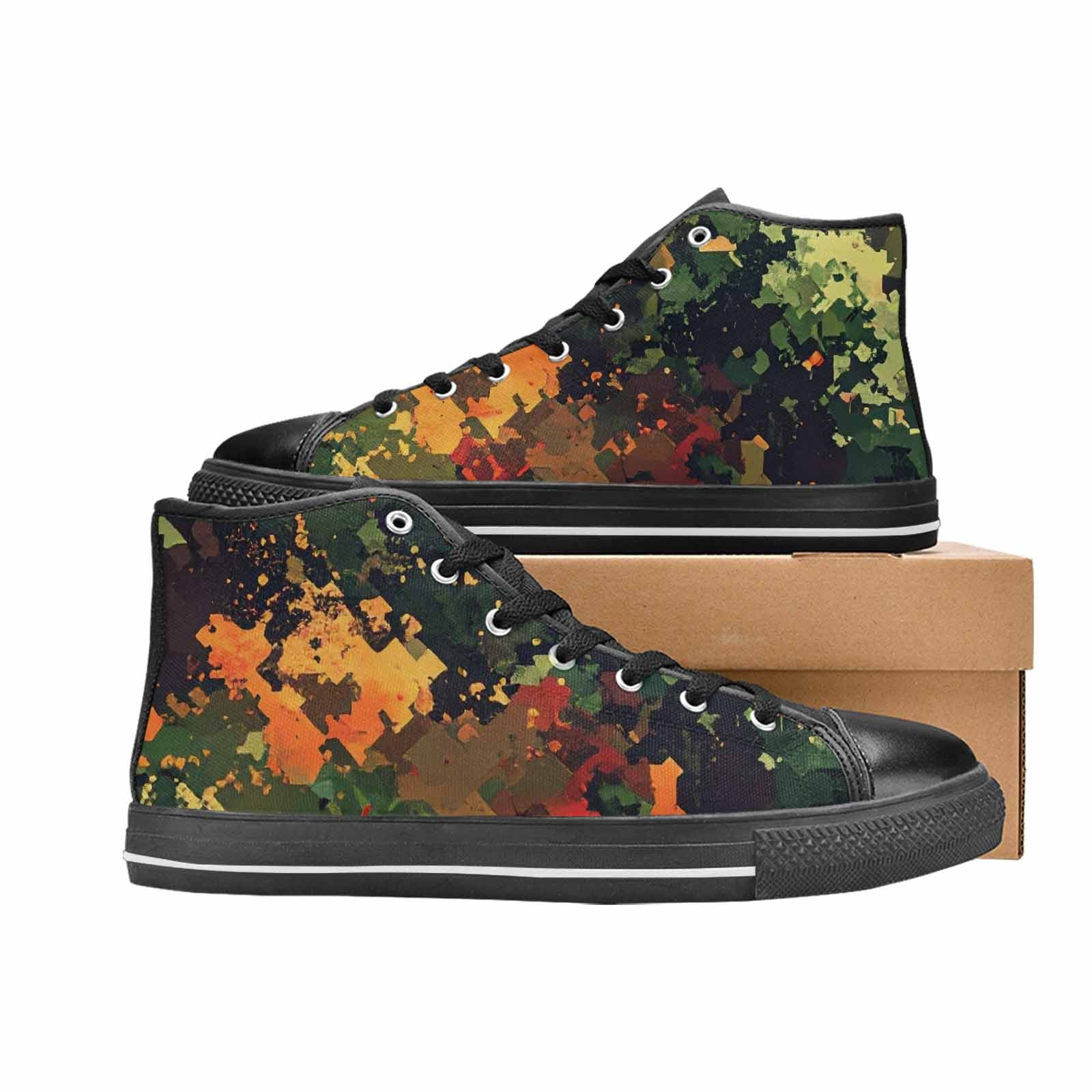 MEN'S Military Camouflage Blotch High Top Canvas Dark Academia Sneakers