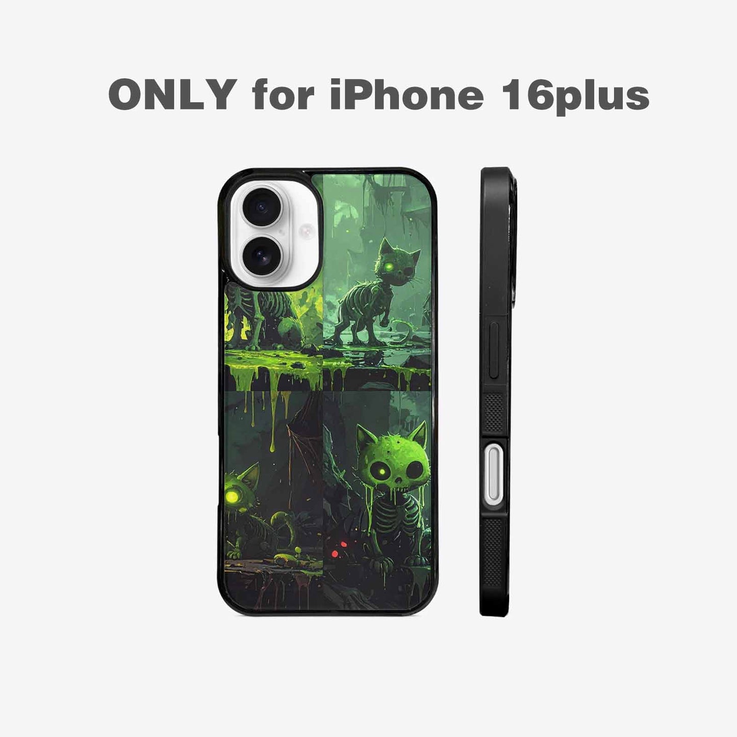 iPhone 16 Plus Case — Toxic Melting Skeleton Cats Small Toxic, Personalized Phone Case