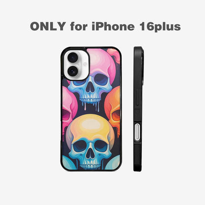 iPhone 16 Plus Case — Dripping Candy Skulls, Custom Designed Case Cover