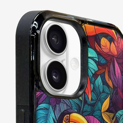 iPhone 16 Plus Case — Toucan Jungle Toucan Jungle Pattern Hundreds, Custom Designed Case Cover