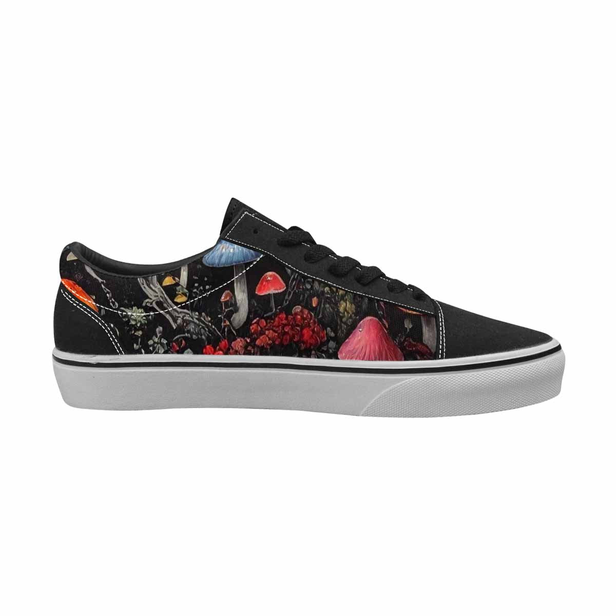 WOMEN'S Rainbow Drip Mushrooms Lace-Up Canvas Kaleidoscope Sneakers