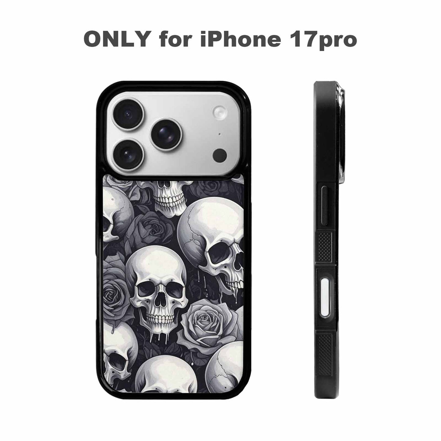 iPhone 17 Pro Case — Skull Dark Art Gothic Print Gothic, Custom Designed Case Cover