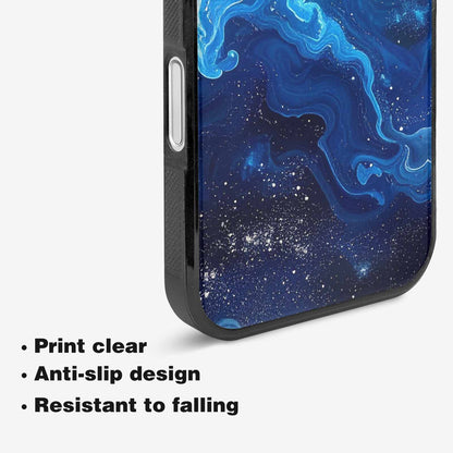 iPhone 16 Plus Case — Galaxy Art Blue Starfield Small Galaxy, Custom Phone Case