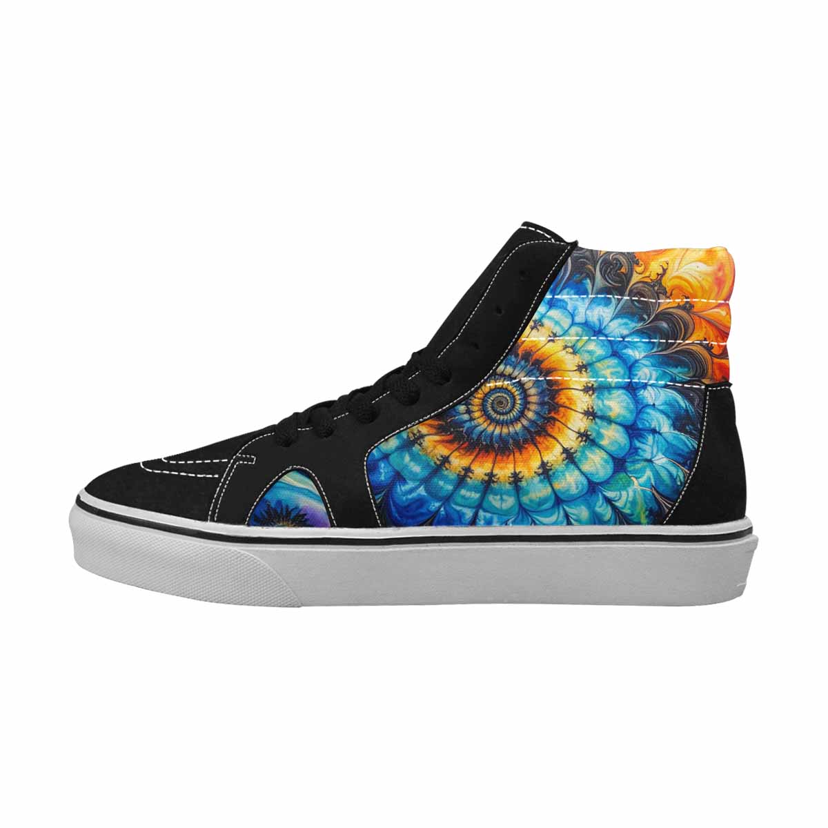 MEN'S Tie High Top Canvas Melting Art Custom Sneakers