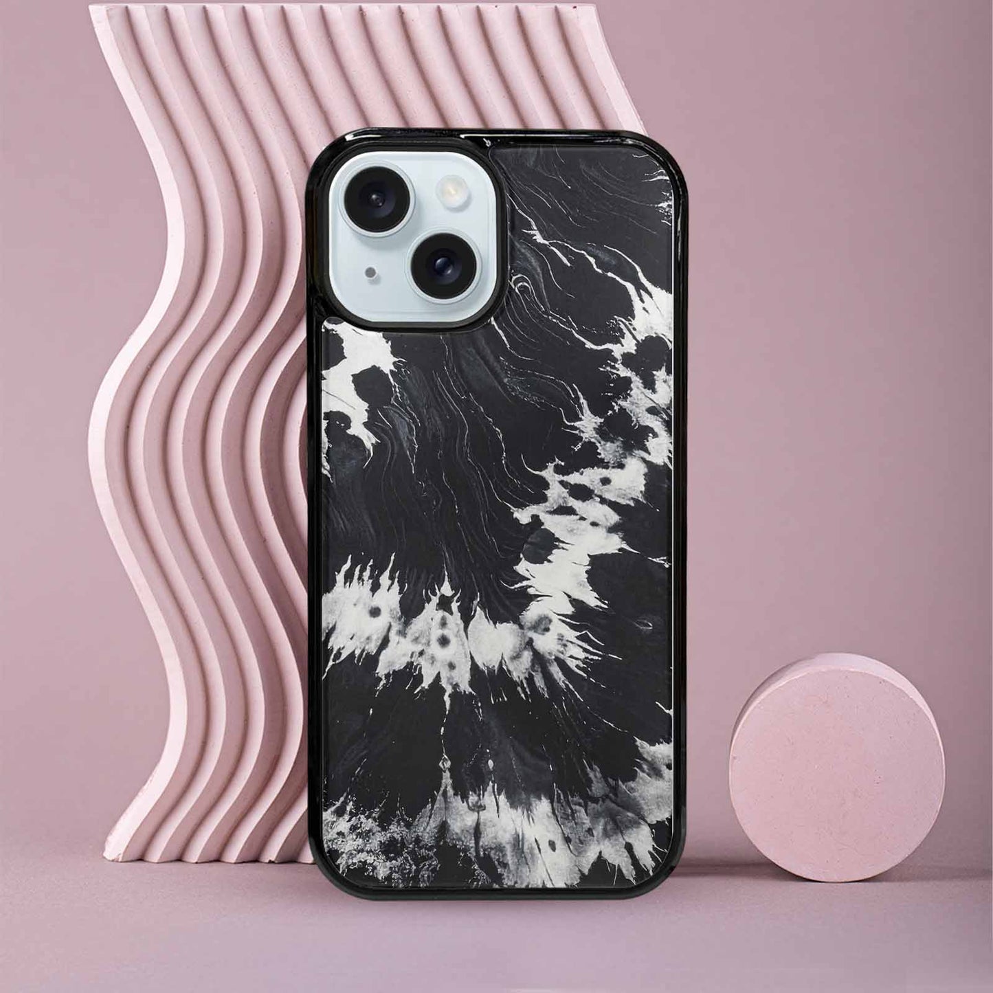 iPhone 15 Case — Black White Animal Print, Custom Print Case Cover