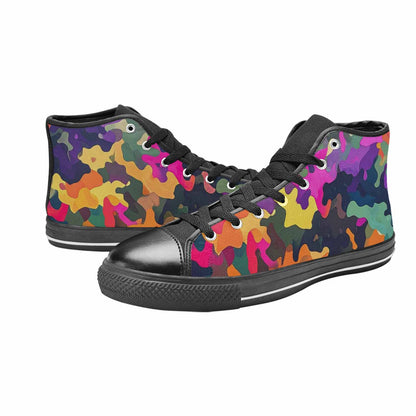 WOMEN'S Military Camouflage Blotch High Top Canvas Aesthetic Custom Sneakers