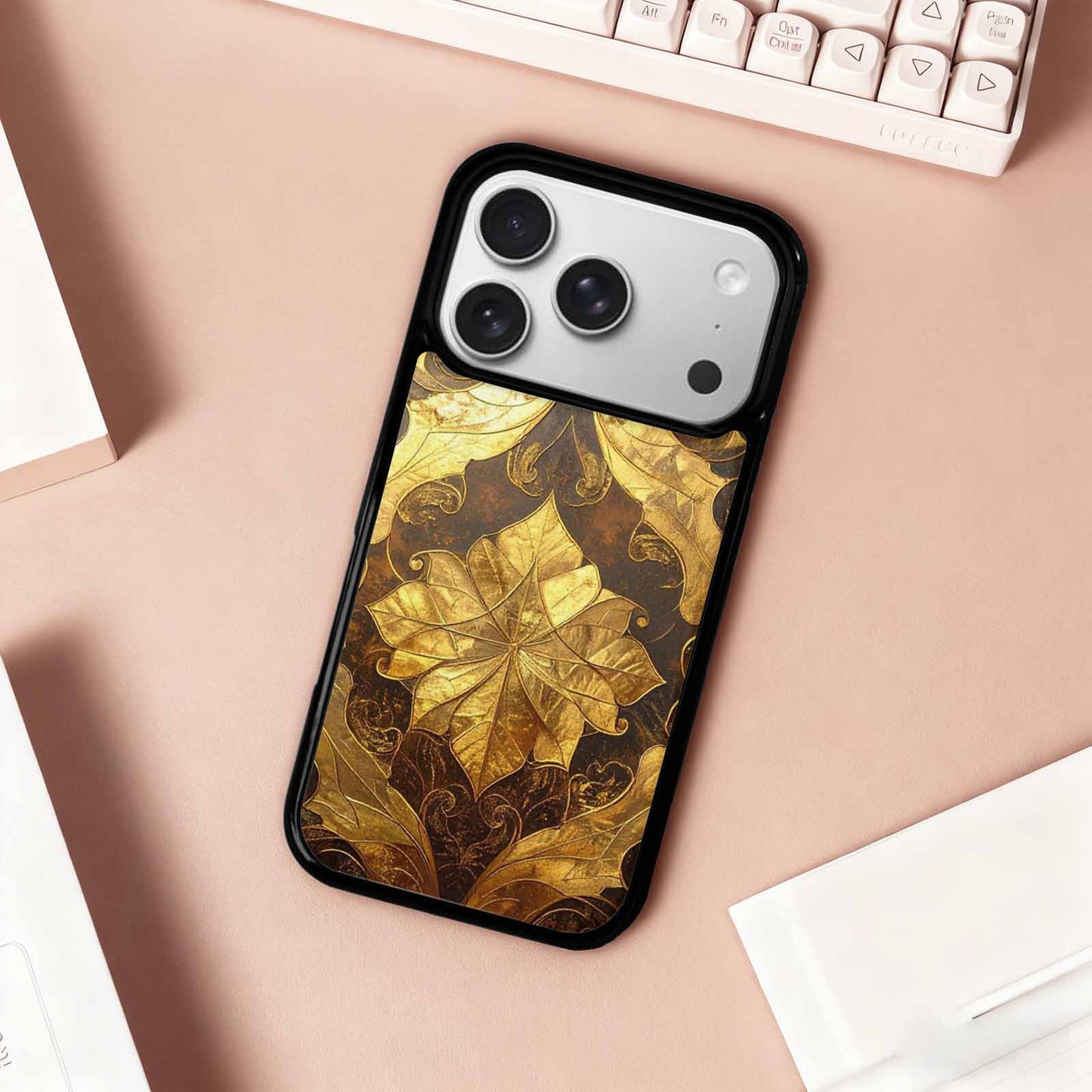 iPhone 17 Pro Case — Klimt Gold Leaf Artwork Pattern Original, Custom Print Case Cover