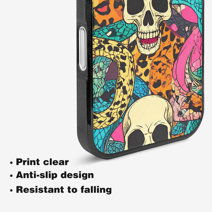 iPhone 16 Plus Case — Snake Print Skull Custom, Original Design Phone Case