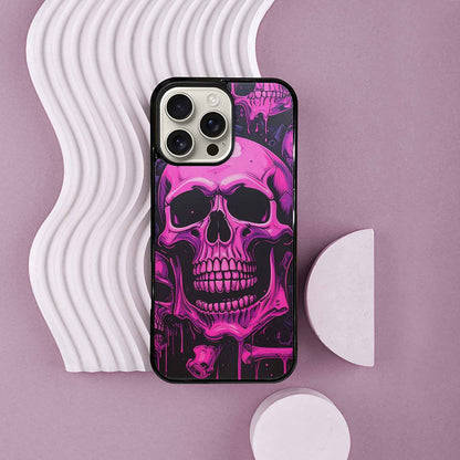 iPhone 16 Pro Max Case — Pink Purple Skeletons Neon Drip Melting, Unique Phone Case Design