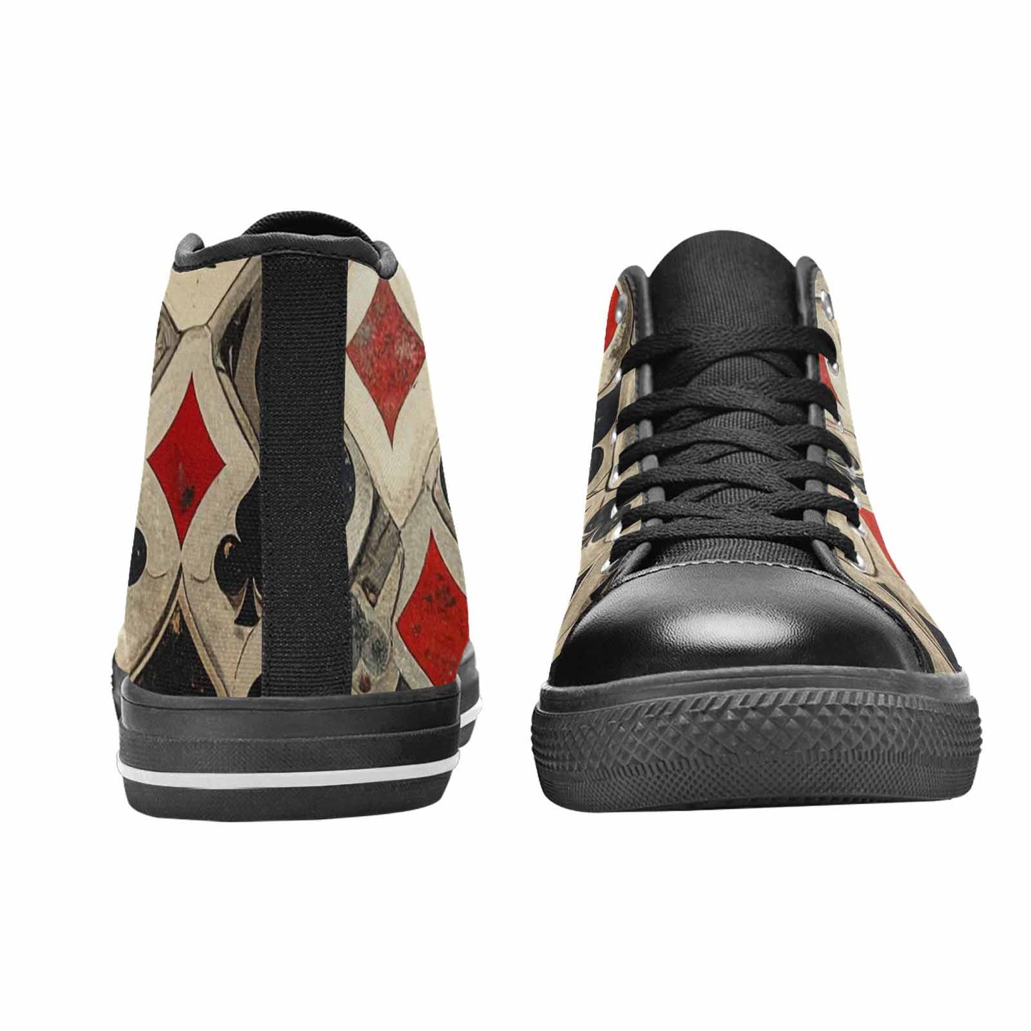 WOMEN'S Playing Card Suit High Top Canvas Surreal Custom Shoes