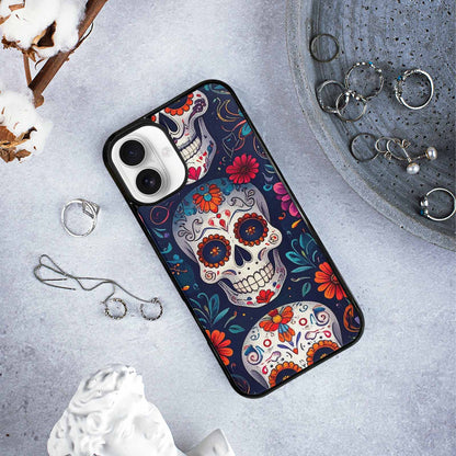 iPhone 16 Plus Case — Day Dead Sugar Skull Art 100s, Custom Phone Case