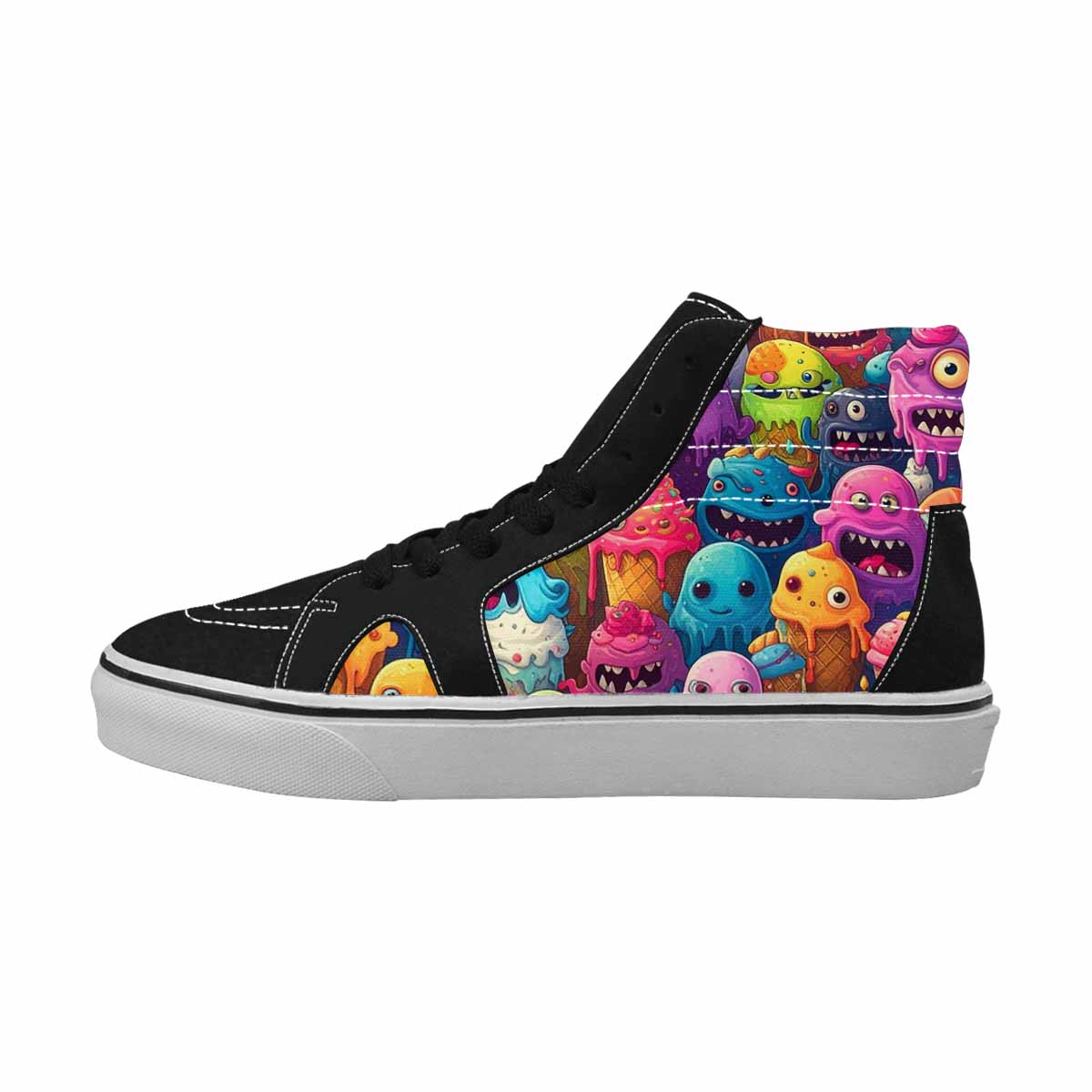 MEN'S Melting Ice Cream Monster High Top Canvas Aesthetic Shoes