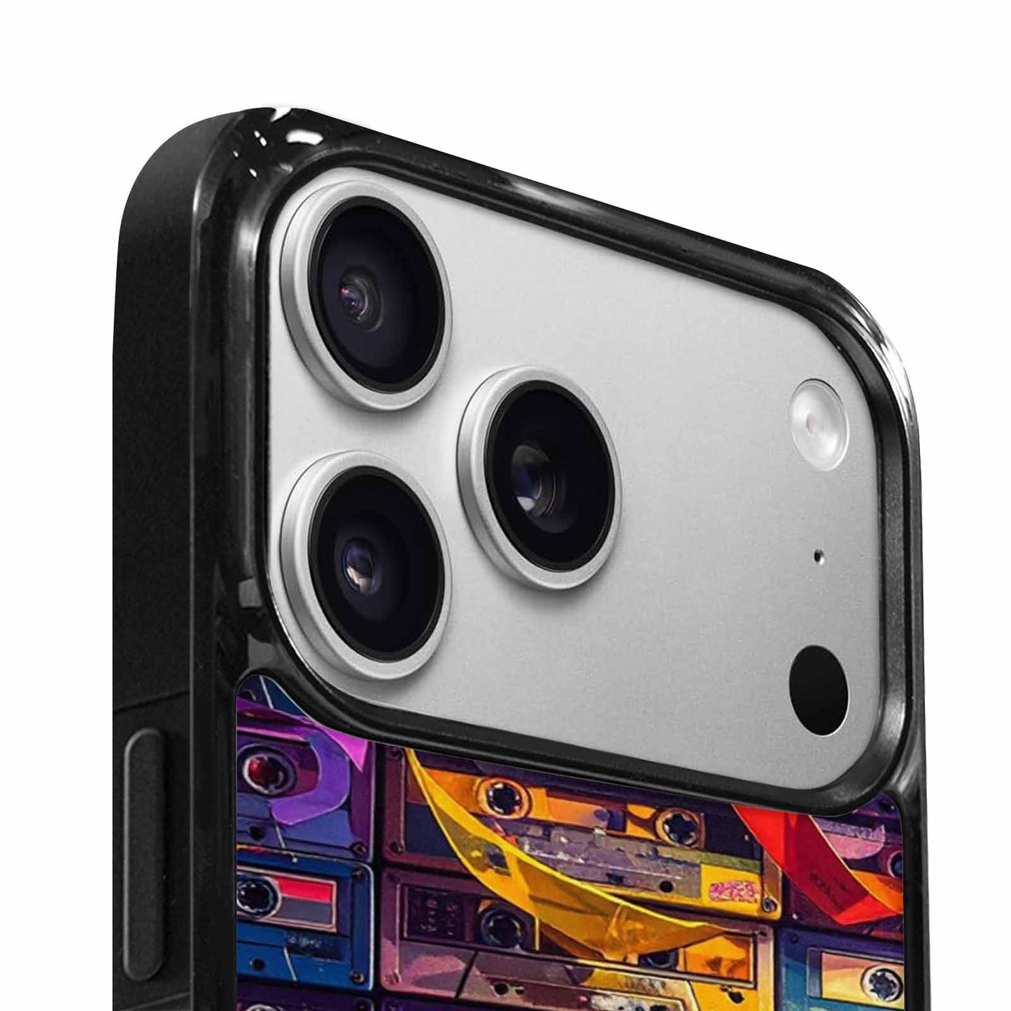 iPhone 17 Pro Case — Retro Cassette Tape Pattern Hundreds Retro, Custom Printed Phone Case