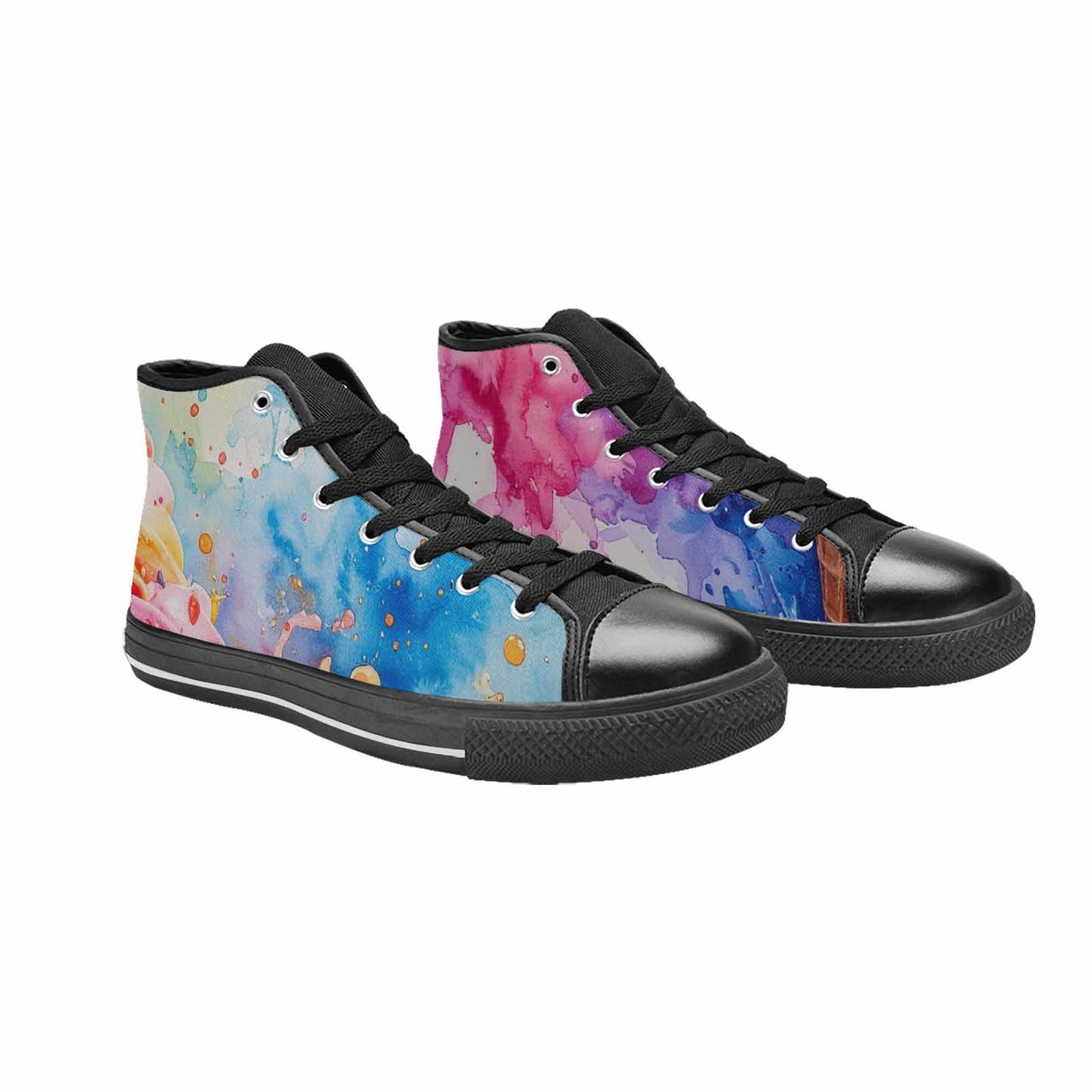 MEN'S Melting Icecream Collage High Top Canvas Vibrant Chaos Custom Sneakers