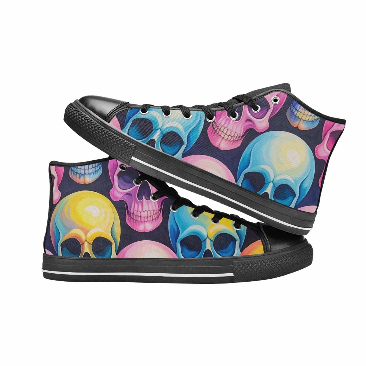 WOMEN'S Dripping Candy Skulls High Top Canvas Dark Academia Shoes