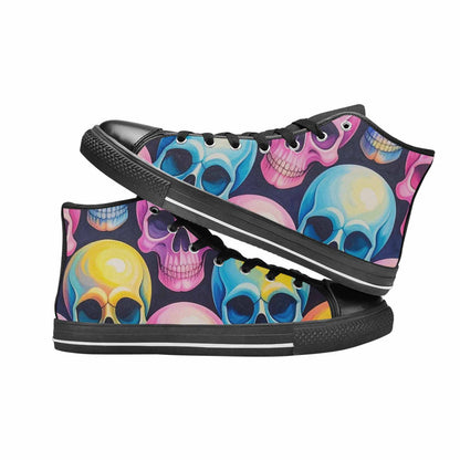 WOMEN'S Dripping Candy Skulls High Top Canvas Dark Academia Shoes