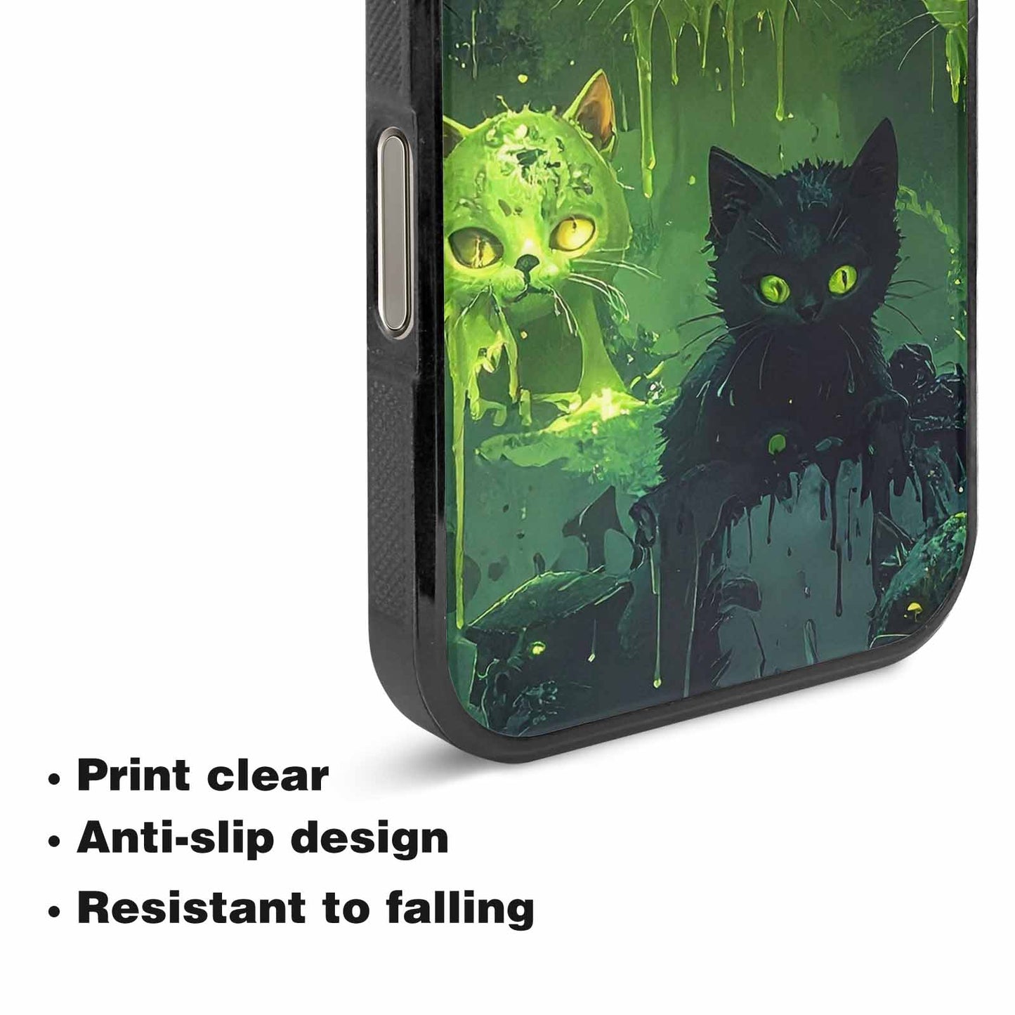 iPhone 16 Pro Max Case — Toxic Melting Skeleton Cats Small Toxic, Custom Print Case Cover