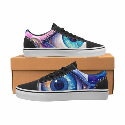 MEN'S Cartoon Eyeballs Galaxy Canvas Lace-Up Wallpaper Art Custom Sneakers