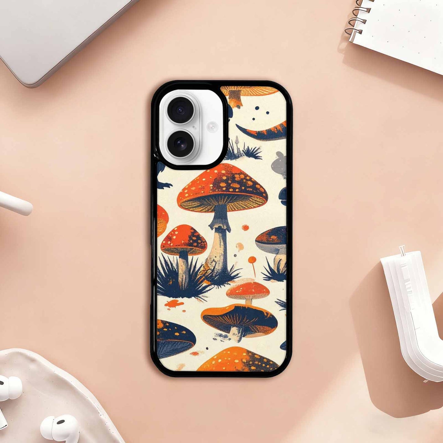 iPhone 17 Case — Vintage Dinosaurs Mushroom Retro Vintage, Custom Made Phone Cover