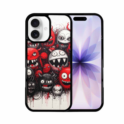 iPhone 17 Case — Black &amp; Red Ink Cartoon Cute, Custom Phone Case
