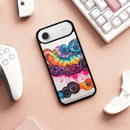 iPhone 17 Air Case — Tie Dye Swirls Black Pink Tie, Personalized Phone Case