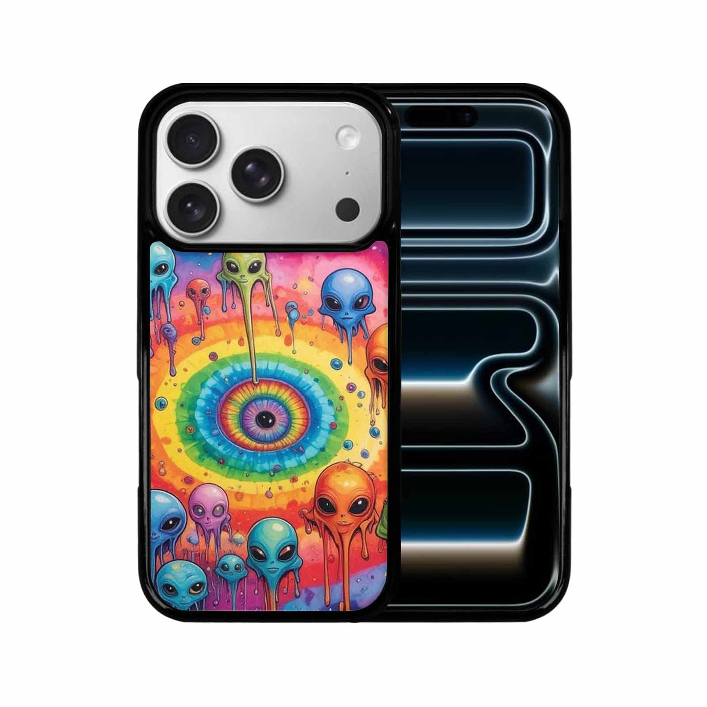 iPhone 17 Pro Case — Melting Aliens Pattern Hundreds Of Alien, Custom Printed Phone Case