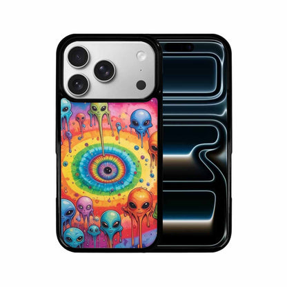 iPhone 17 Pro Case — Melting Aliens Pattern Hundreds Of Alien, Custom Printed Phone Case