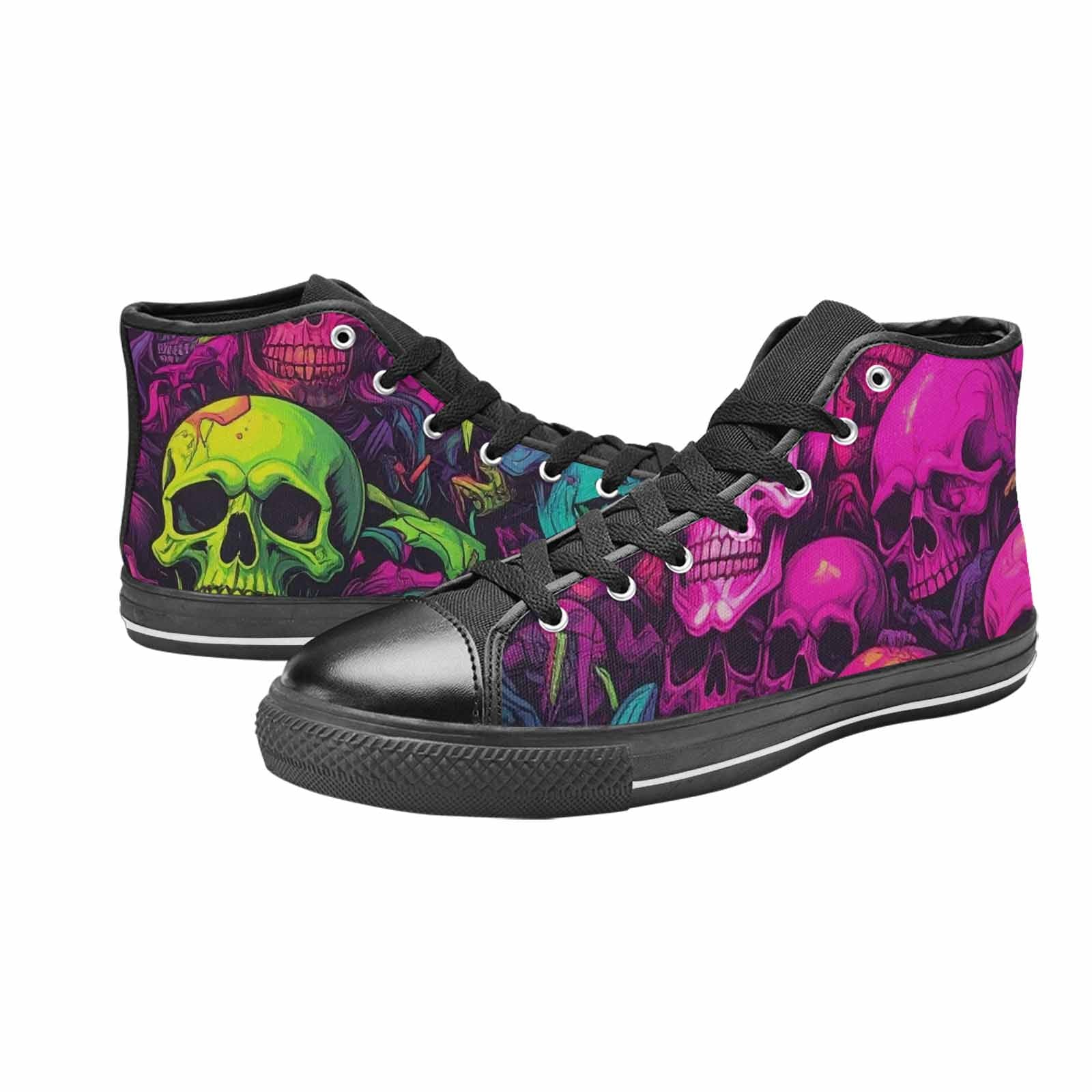 MEN'S Skulls - Neon High Top Canvas Y2K Sneakers