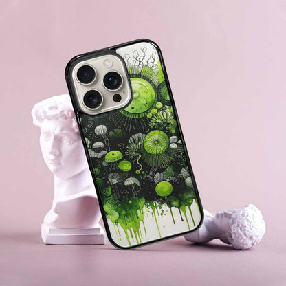 iPhone 16 Pro Case — Sea Creature Burst Black Green Ink, Custom Print Case Cover