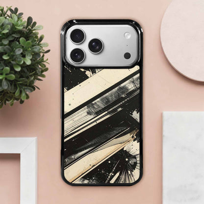 iPhone 17 Pro Max Case — Black And White Solid Retro Vintage, Custom Made Phone Cover