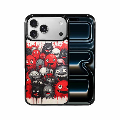iPhone 17 Pro Max Case — Black &amp; Red Ink Cartoon Cute, Personalized Phone Case