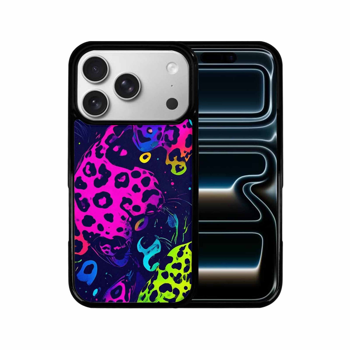 iPhone 17 Pro Case — Leopard Print Neon Seamless Pattern Animal, Custom Designed Case Cover