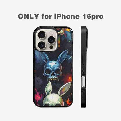 iPhone 16 Pro Case — Radioactive Ghost Bunny Skull Sm, Custom Made Phone Cover