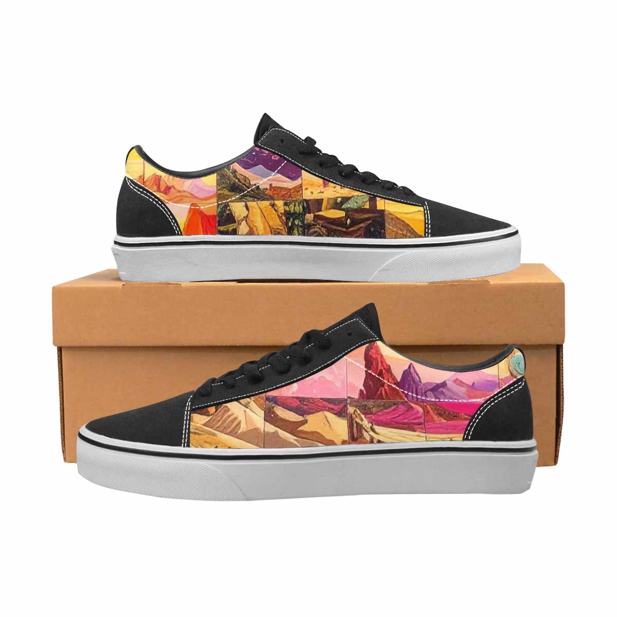 WOMEN'S Surreal Dream Fragment Lace-Up Canvas Vibrant Chaos Sneakers