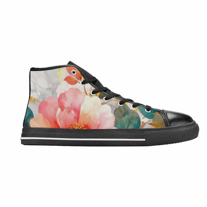 MEN'S Marble Floral High Top Canvas Y2K Custom Sneakers