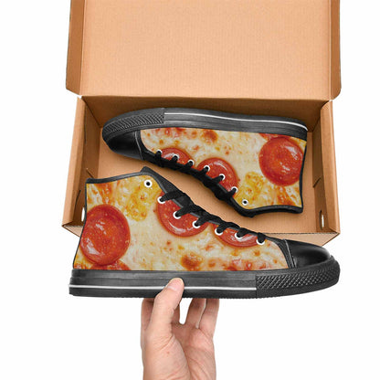 MEN'S Pepperoni Pizza Print High Top Canvas Dreamcore Custom Sneakers
