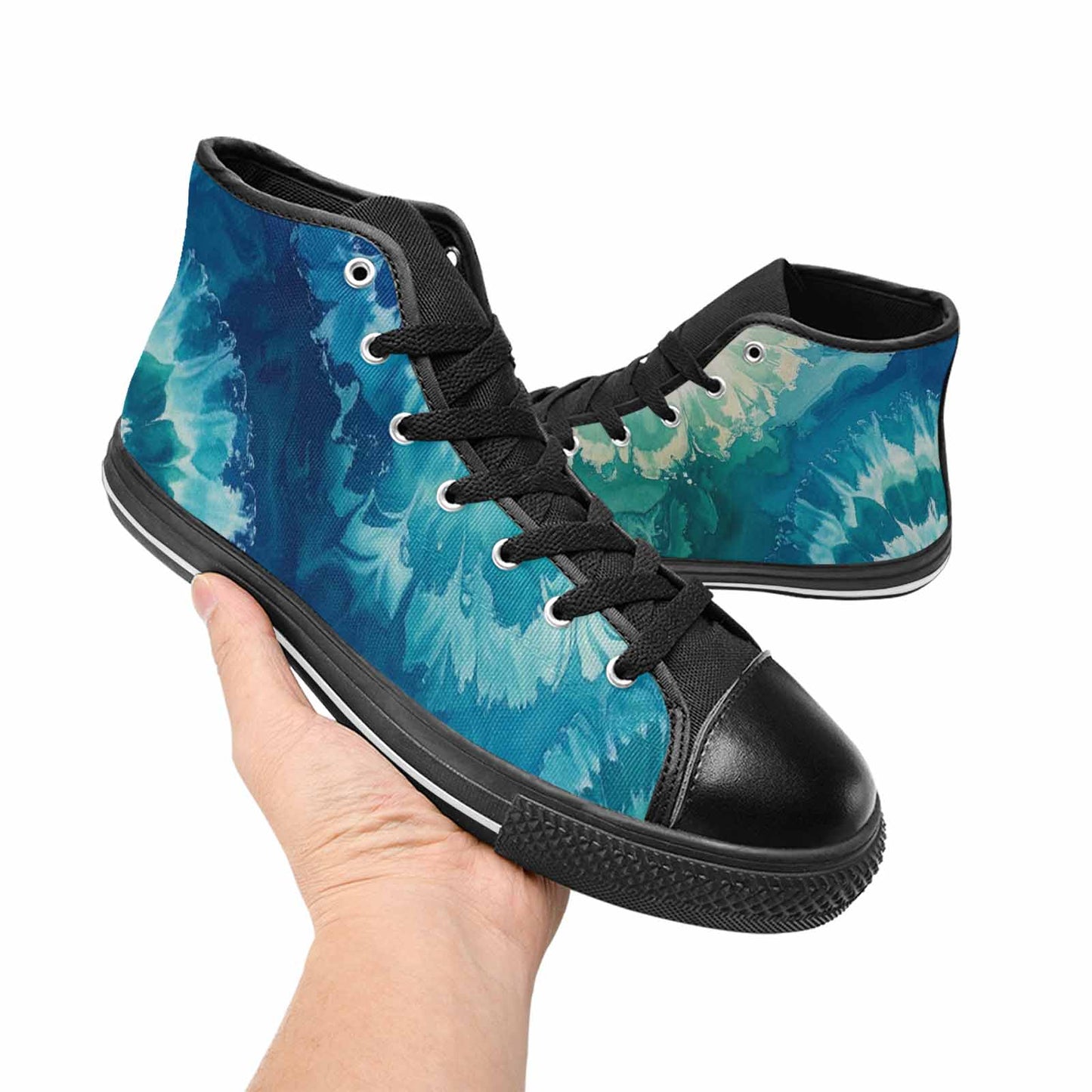 WOMEN'S Tie Dye - High Top Canvas Dark Academia Sneakers