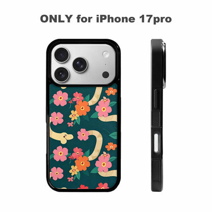 iPhone 17 Pro Case — Snakes Print Floral Seamless Pattern Floral, Custom Printed Phone Case