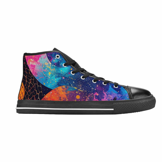 WOMEN'S Galaxy Snake Print High Top Canvas Surreal Sneakers
