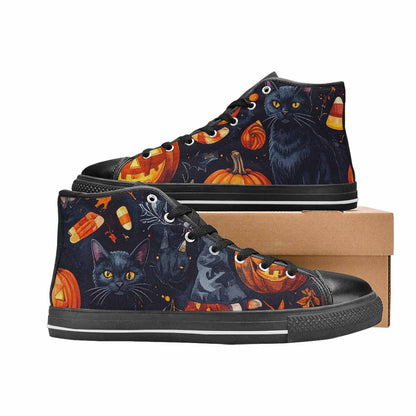 WOMEN'S Halloween High Top Canvas Grunge Custom Sneakers