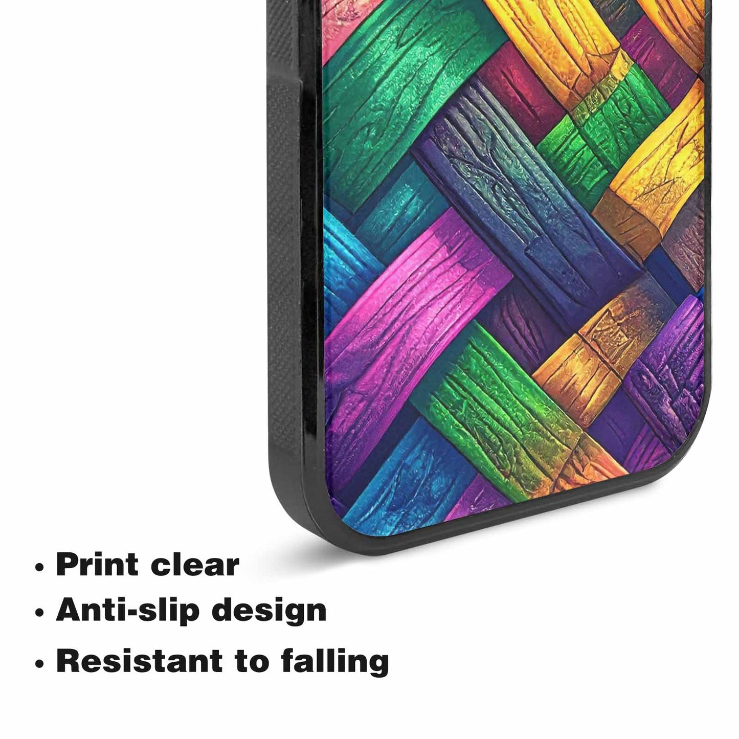 iPhone 15 Plus Case — Polysexual Flag Color Theme Small Rainbow, Custom Made Phone Cover