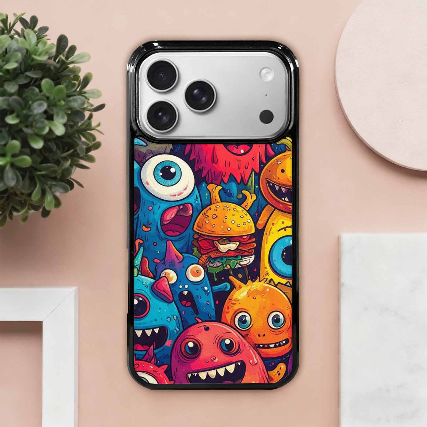 iPhone 17 Pro Max Case — Small Cartoon Monster Character Cartoon Cute, Custom Print Case Cover