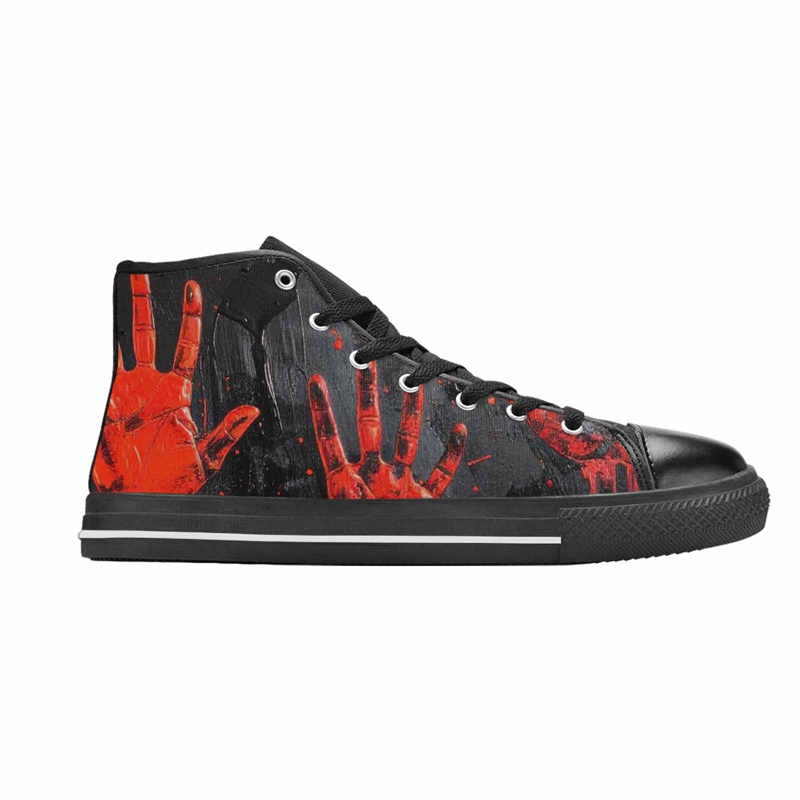 WOMEN'S Halloween Splatter Handprint High Top Canvas Aesthetic Custom Shoes