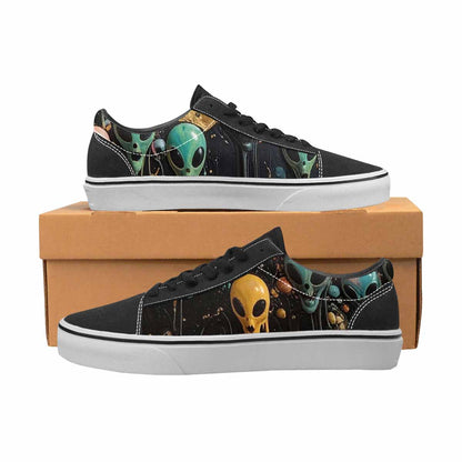 WOMEN'S Aliens  Marble Melting Lace-Up Canvas Wallpaper Art Custom Sneakers