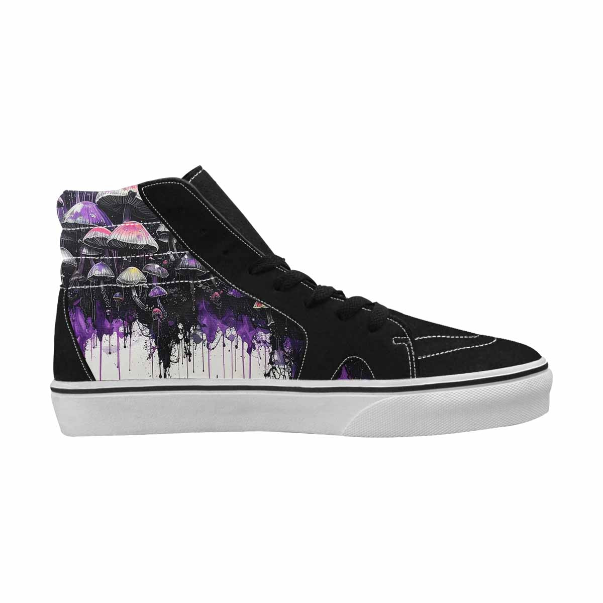 MEN'S Rainbow Drip Mushrooms High Top Canvas Neon Fantasy Custom Shoes