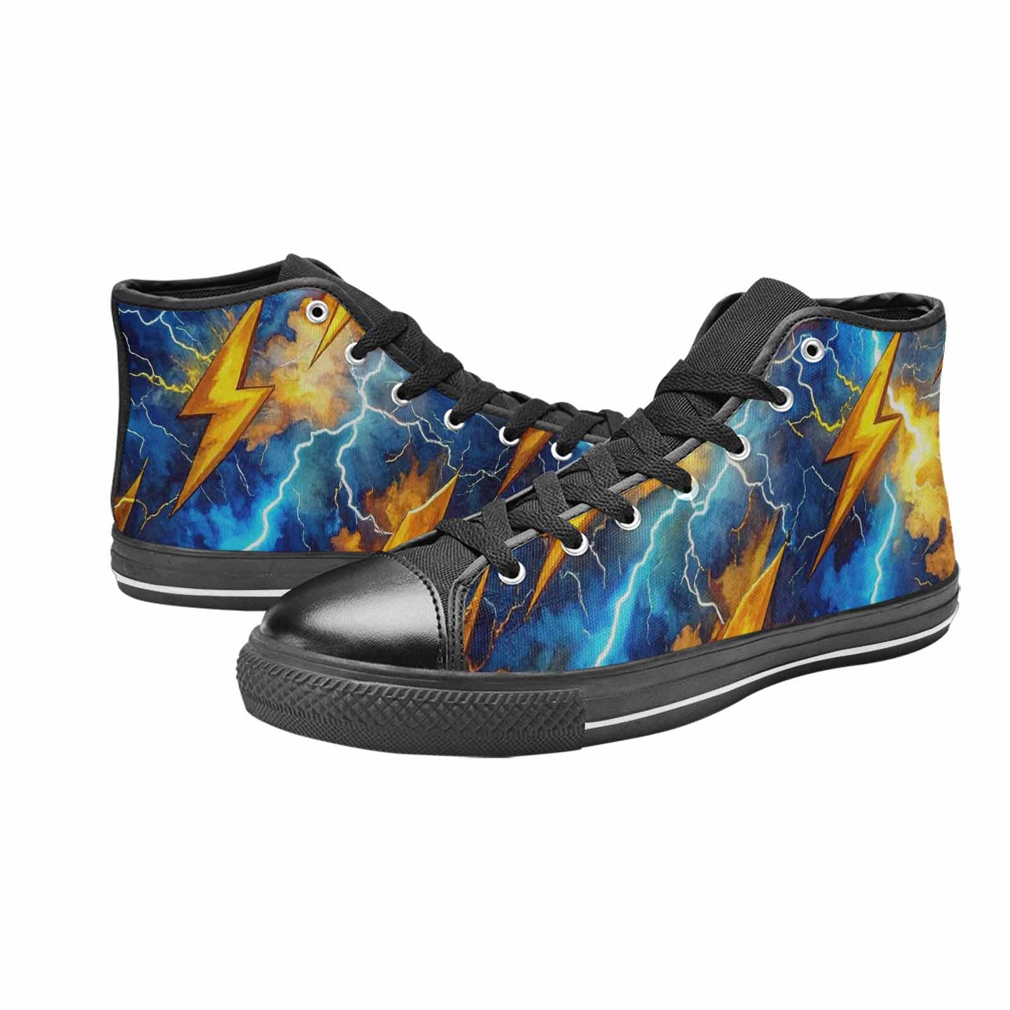 WOMEN'S Lightning Bolt High Top Canvas Surreal Custom Sneakers